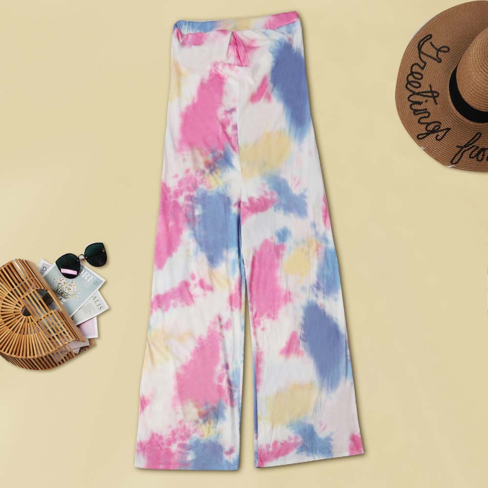 Hot Selling Sexy Wrapped Chest Tie Dye Wide Leg Pants  NSWNY62265