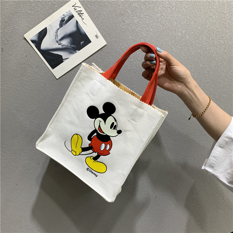 帆布包包女包 2020春新款卡通米奇手提包韓國ins洋氣百搭斜挎包包