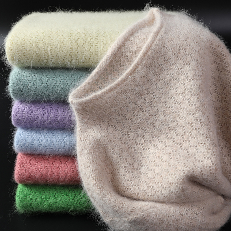 Autumn/Winter New Style Half-High Neck Mink Cashmere Sweater for Women, Pullover Jacquard Hollow-Out Cashmere Sweater, Knitted Slim Fit Mink Cashmere Base Layer Sweater