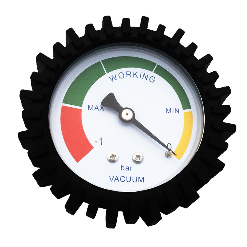 昌奇真空压力表黑色橡胶套亚克力镜面铁电泳外壳外径63mm