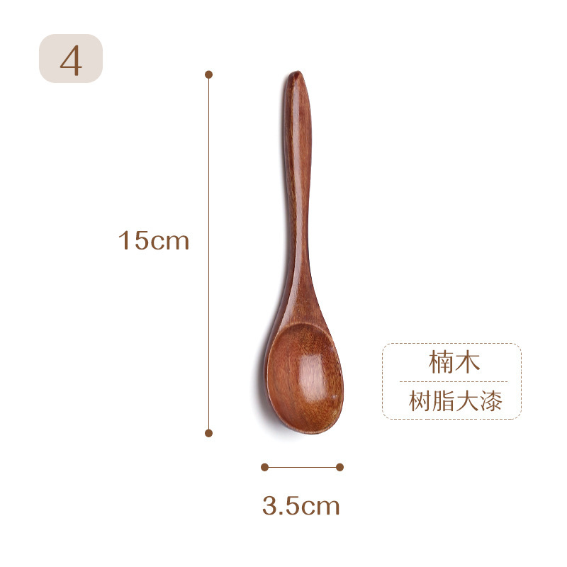 Cuchara de madera creativa de estilo japonés vajilla de madera maciza para el hogar cuchara de pintura grande hecha a mano cuchara de mermelada de miel restaurante de hotel al por mayor