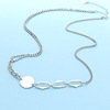 Accessory, fashionable chain, trend pendant, wholesale, silver 925 sample, Korean style, simple and elegant design