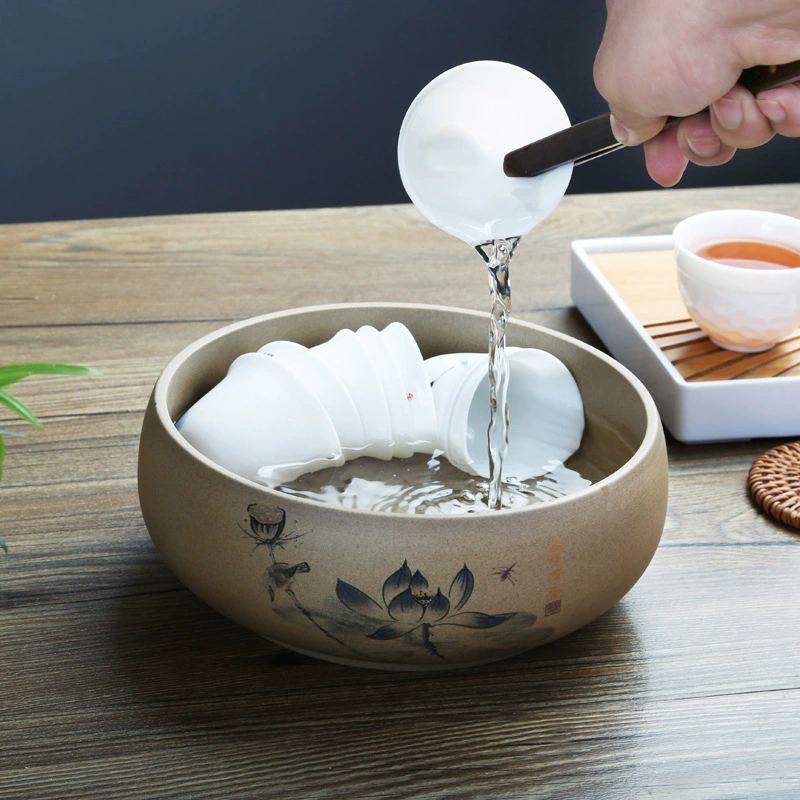 Грубая керамика для мытья чая Бытовая Маленькая Большая керамическая чашка для стирки чая Посуда Чаша Карандаш Мытье Кунг-фу Чайный сервиз Аксессуары для чайной церемонии