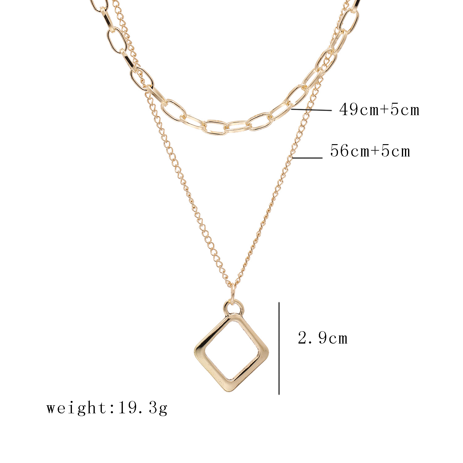 Jewelry Street Shooting Fashion Simple Geometric Shape Layer Suit Necklace Wholesale Nihaojewelry display picture 1