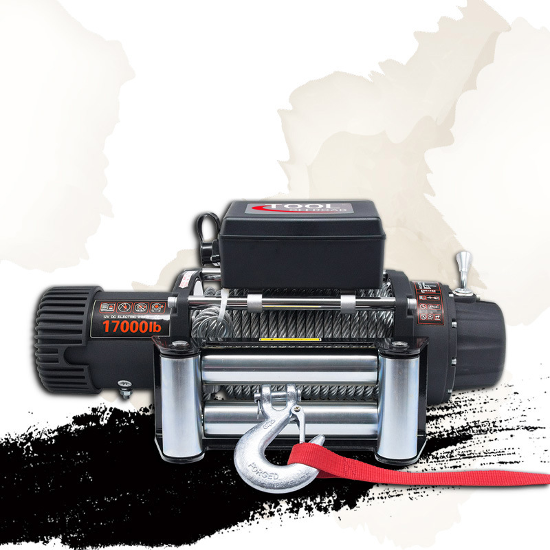 17000磅清障越野改装电动绞盘重型皮卡房车脱困远程遥控卷扬机