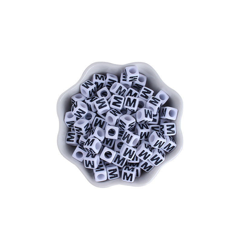 7mm plástico 26 inglés letras DIY creativo bebé nombre personalizado chupete cadena pulsera Accesorios