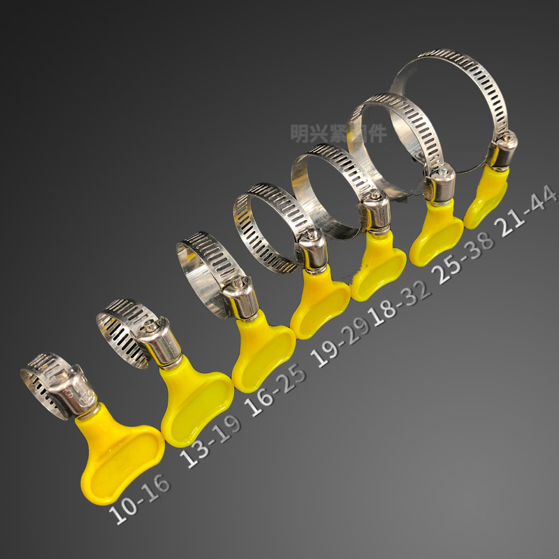 Abrazadera de acero inoxidable con mango de plástico