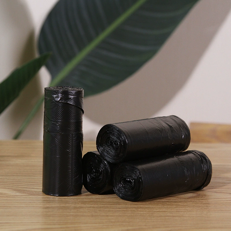 Черные мешки для бытового мусора, мешки для мусора в форме жилета, цветные утолщенные мешки для мусора, новый материал, 100 штук.