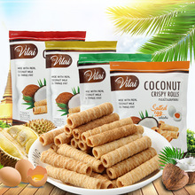泰國原裝進口特色零食品 VILAI唯來原味咸蛋黃味椰子卷80g