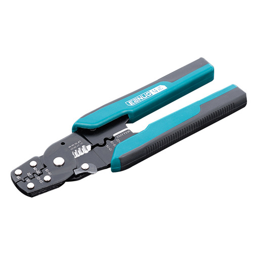 New line stripping tool with seven-in-one curved handle, cable stripping and cutting shears, 65 manganese steel, dual-color handle stripping tool