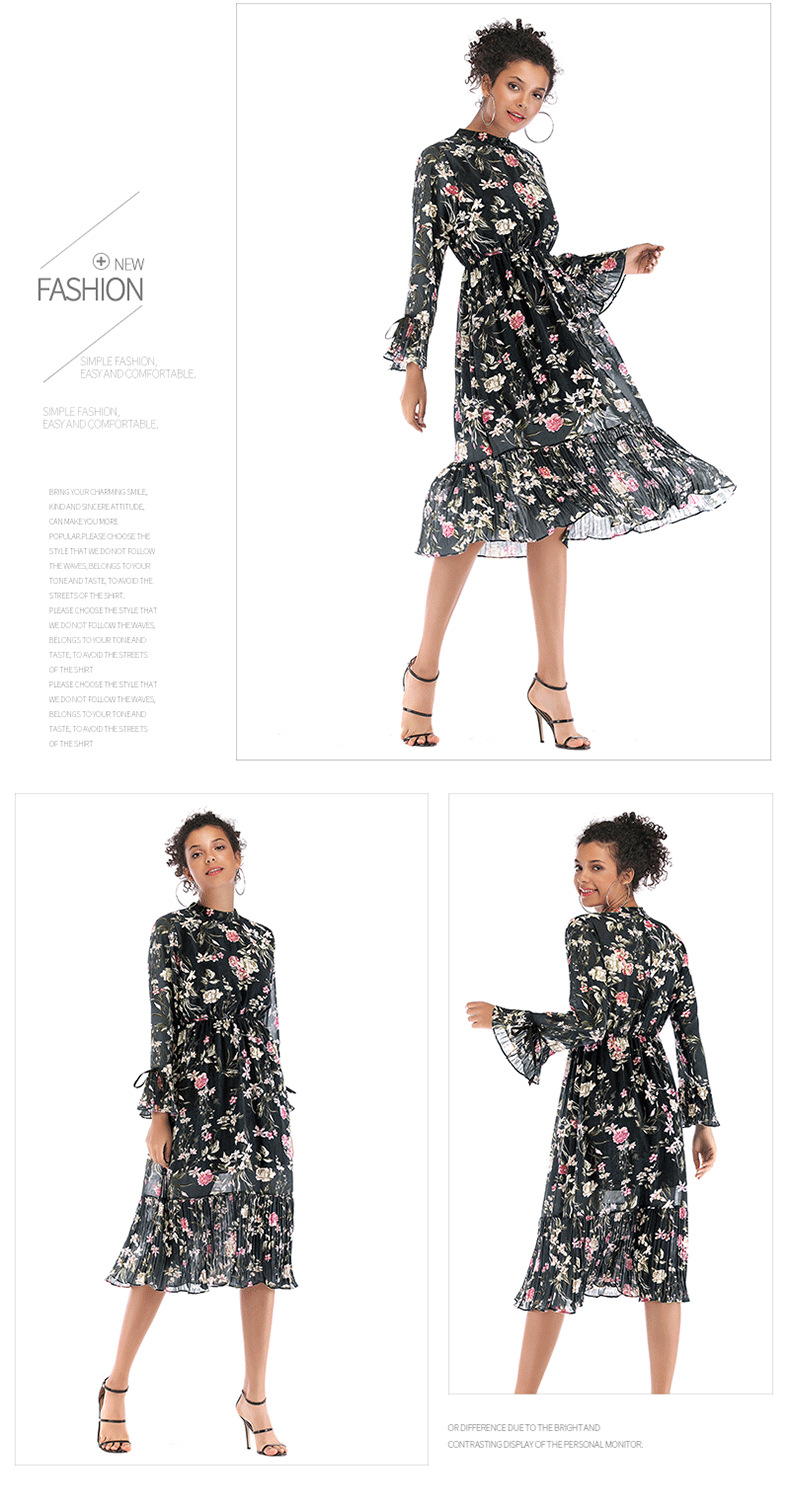 large swing floral chiffon dress NSCX8362