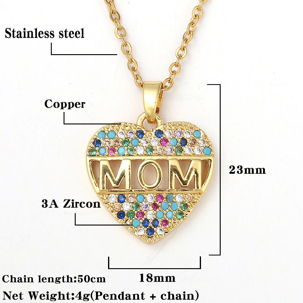 Fashion Heart-shape Copper Inlaid Zircon Necklace Wholesale display picture 1