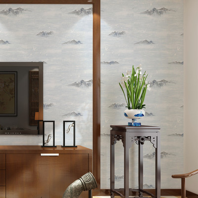 定制新中式无缝墙布非自粘中国风墙纸客厅卧室背景墙壁纸现货批发|ms