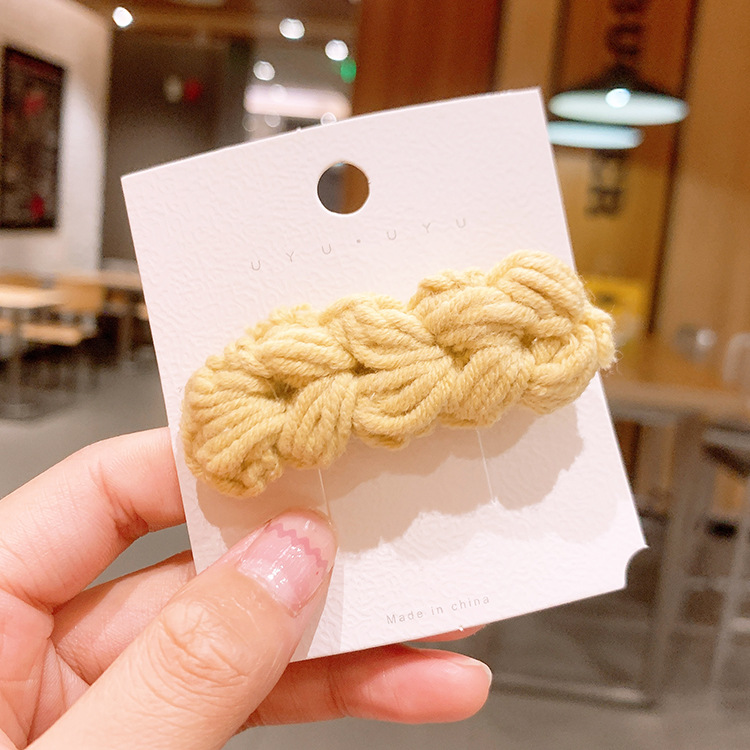 New Cute Duckbill Clip Knitted Hair Clip Candy Color Wool Hair Accessories Wholesale display picture 10