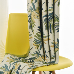 Luxury American country-style floral curtains for tropical rainforest, thick light-blocking fabric with cotton, suitable for living room, bedroom, study, and hotel.