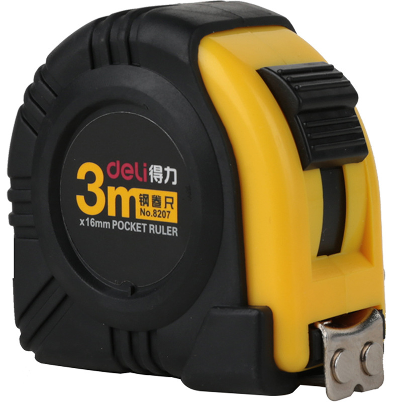 得力8207钢卷尺3M强力磁铁可吸附铁质部件3米卷尺 办公五金批发