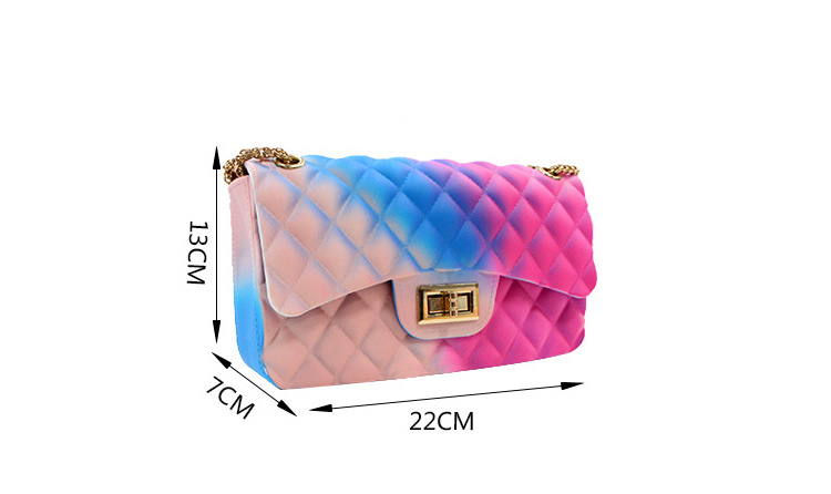 Clearance gradient graffiti colored jelly bag, diamond-shaped chain bag, small square bag for export, single-shoulder bag, crossbody bag Application Scenario