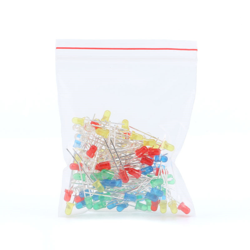 3mm 5mmLED灯泡发光二极管F3 F5红绿黄蓝白色直插灯珠元件包多种