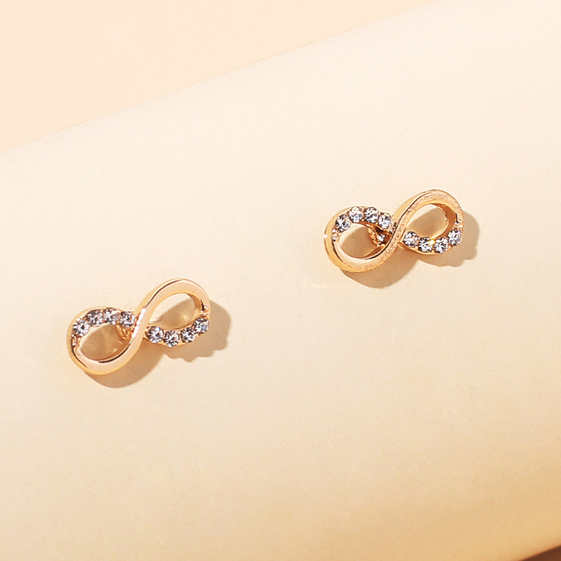 retro rhinestone 8 word earrings