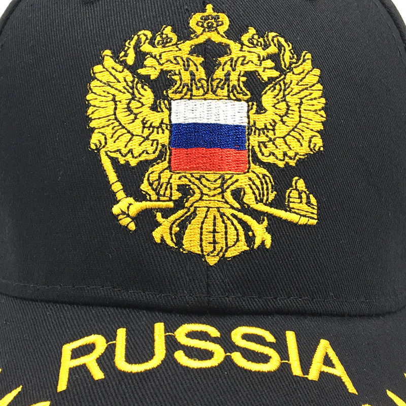 Baseball Cap Russian Flag Gold Embroidered Unisex Leisure Hat_voghion.com