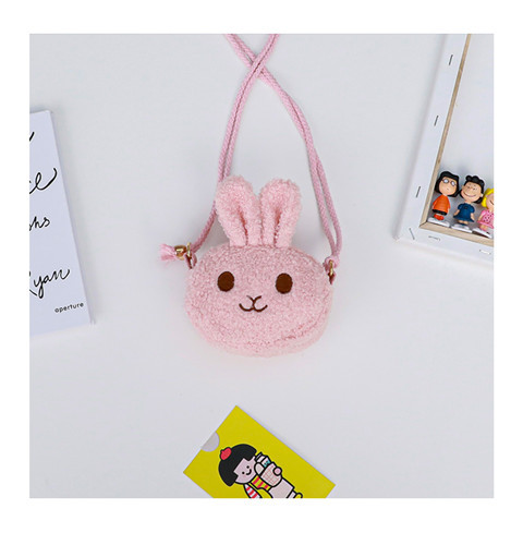 Girl's Plush Animal Cute Oval Open Crossbody Bag display picture 2