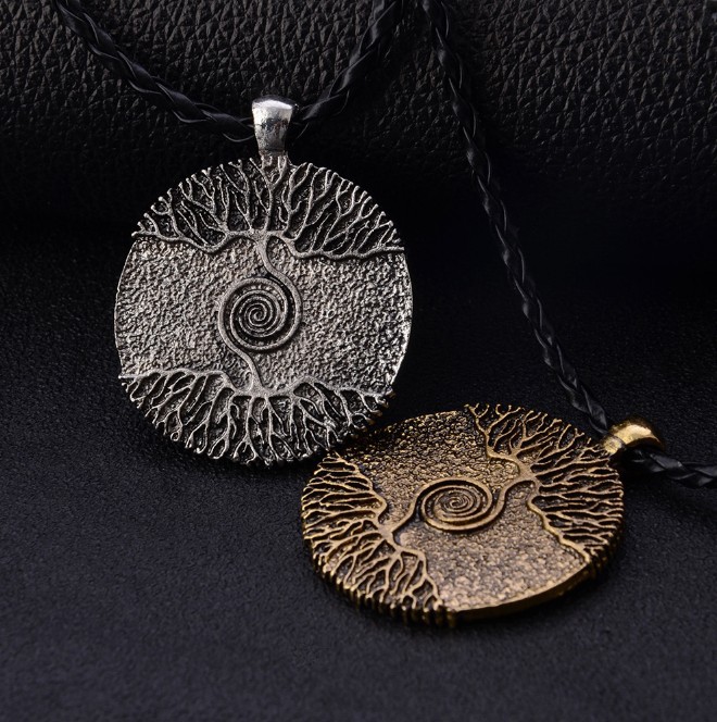 New Viking Norse Tree Of Life Root Wrapped Power Pendant Necklace For Men Clothing Accessories_voghion.com