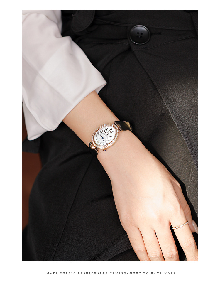 Stile di design, temperamento alla moda, quadrante a forma di goccia, lusso leggero, orologio da donna alla moda con diamanti intarsiati, orologio da donna al quarzo impermeabile_voghion.com