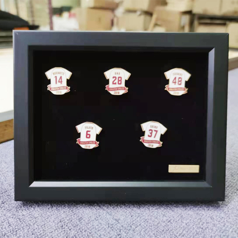 Solid Wood Photo Frame Commemorative Coin/Badge Frame Sports Athletes Number Plate Jersey Brooch Team Uniform Badge Frame