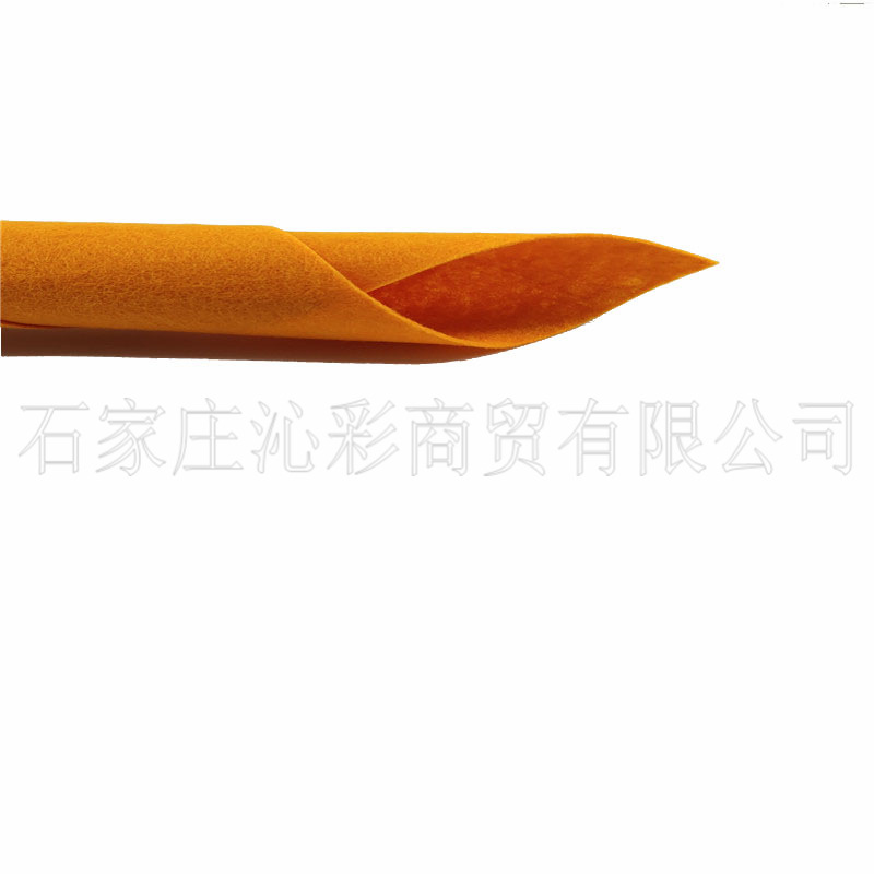 1mm橘黄色毛毡不织布 桔色针刺无纺布 橘色软身戟绒布 切片毛毡布