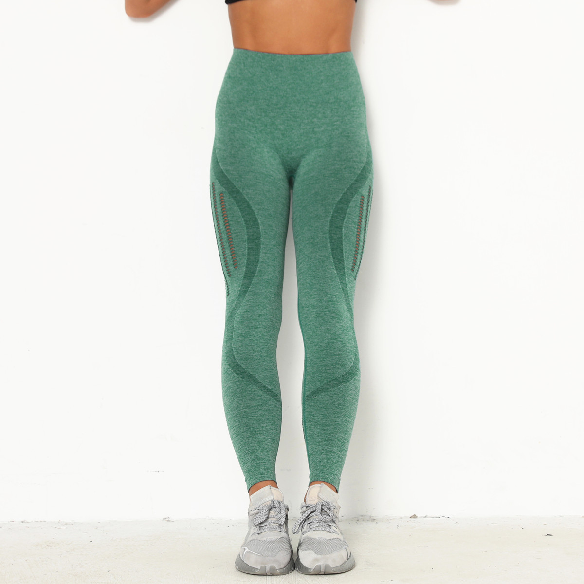 pantalones de yoga ajustados de cintura alta sin costuras NSLX9033