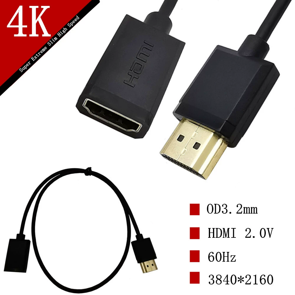 Ультра-тонкий OD3.2мм внешний диаметр HDMI 2.0 версия 4K*2K/60Гц общая прокладка кабеля
