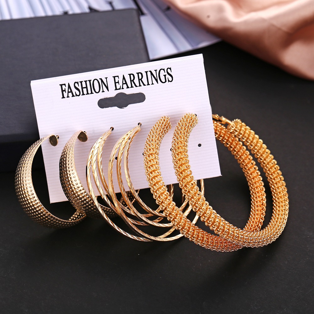 Hot Selling Tassel Earrings Creative Simple Retro  Earring Set 6 Pairs display picture 19