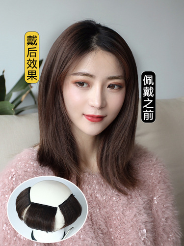 Hair pads, fluffy wigs for women, mini invisible wigs, realistic pads on both sides of hair roots to increase hair volume