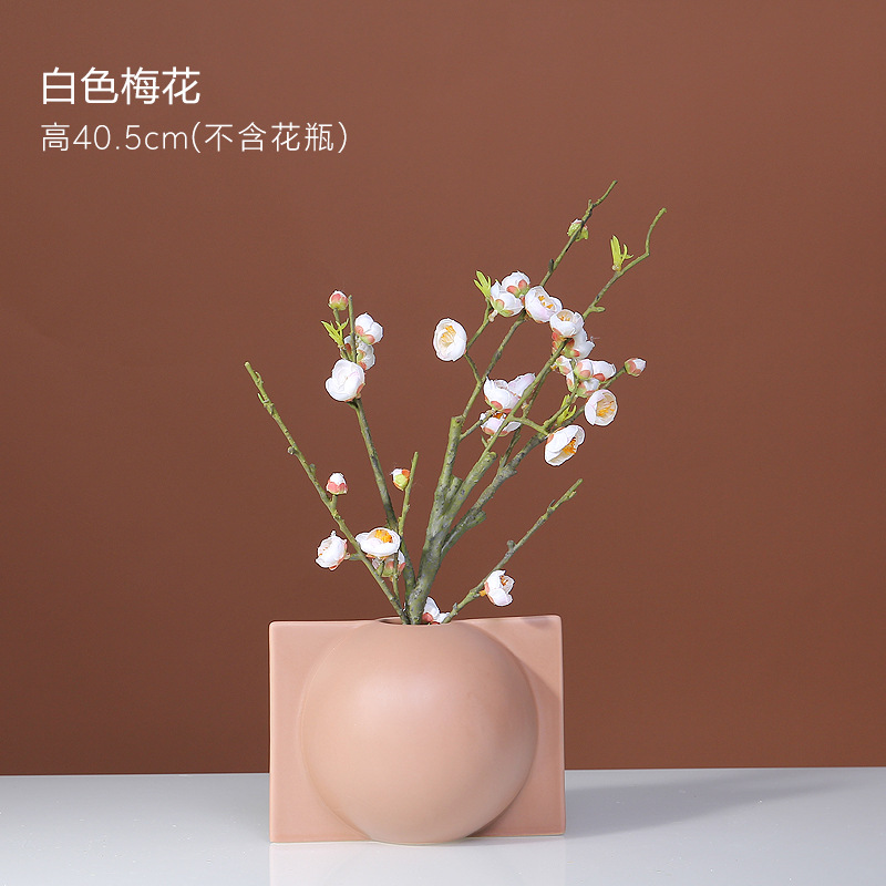 Nordic simple forma del molde florero de cerámica decoración color creativo artesanías diseñador decoración suave