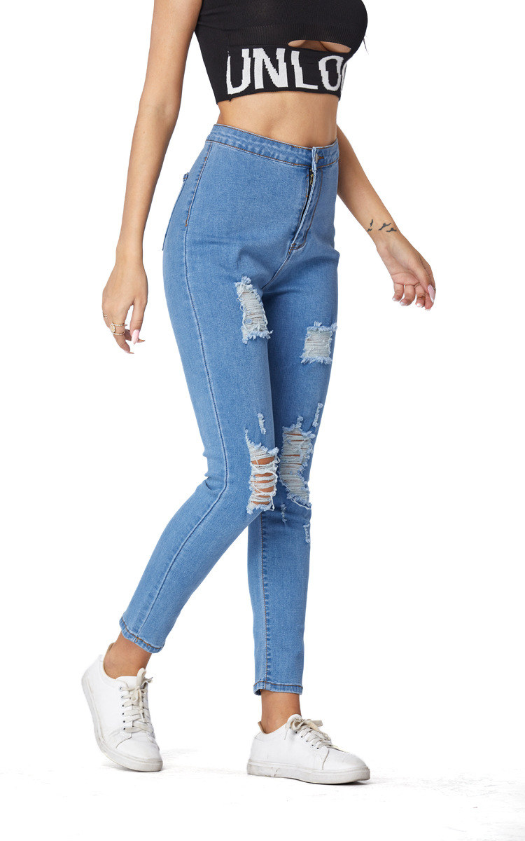 fashion stretch slim ripped demin pants  NSSY9869