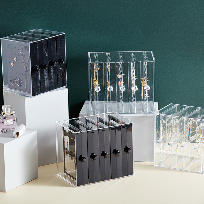 首饰收纳盒耳环耳钉盒子挂项链放耳饰耳坠手饰品女家用整理展示架