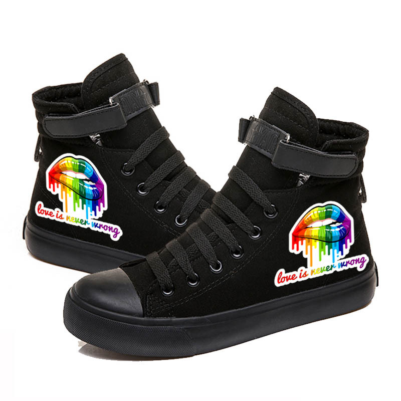 Unisex Casual Rainbow Round Toe Canvas Shoes display picture 4