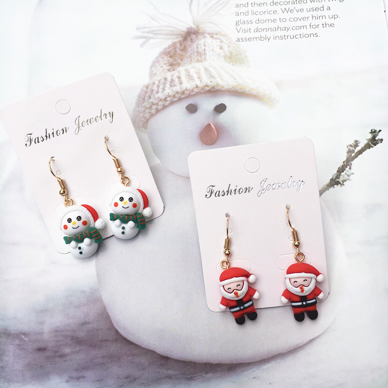 Ethnic Style Christmas Tree Santa Claus Snowman Resin Women's Drop Earrings 1 Pair display picture 1