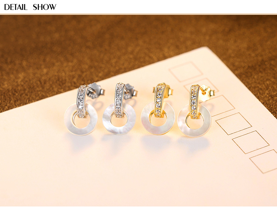 Korean Retro Round Shell Earrings display picture 2