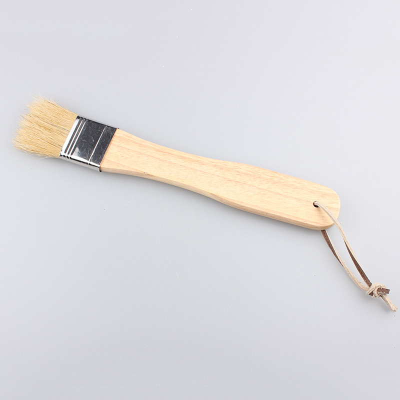 Cepillo de cerdas barbacoa parrilla cepillo de aceite cepillo de limpieza cepillo de barbacoa mango de madera cepillo de condimento de barbacoa