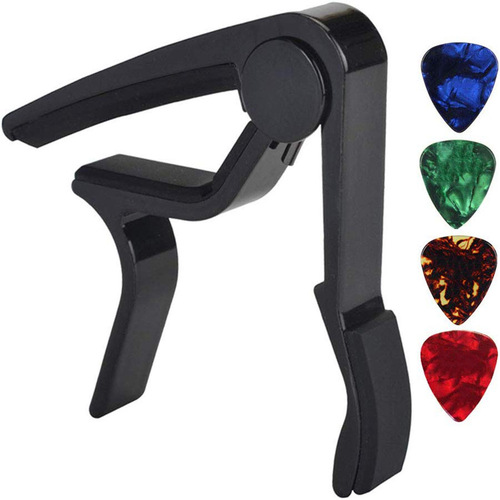 Folk guitar capo ukulele electric guitar clip Guitar capo free pick + pick clip