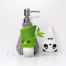 卡通熊貓款硅膠分裝瓶 擠壓式60ml洗手液分裝瓶 可訂 制防曬霜瓶