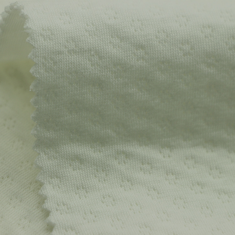 女装童装口罩面料六点雪花型针织纬编棉涤色织提花夹丝3D空气层布