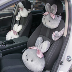 Four Seasons Car Headrest Cushion Cartoon Cute Rabbit Car Neck Pillow Plush Comfortable Car Pillow