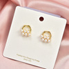 Silver needle, earrings, goods from pearl with tassels, silver 925 sample, light luxury style