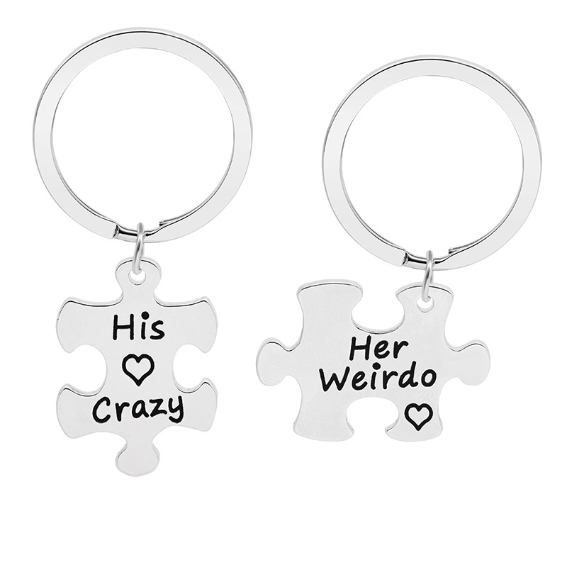 Fashion Square Couple Splicing Alloy Keychain display picture 10