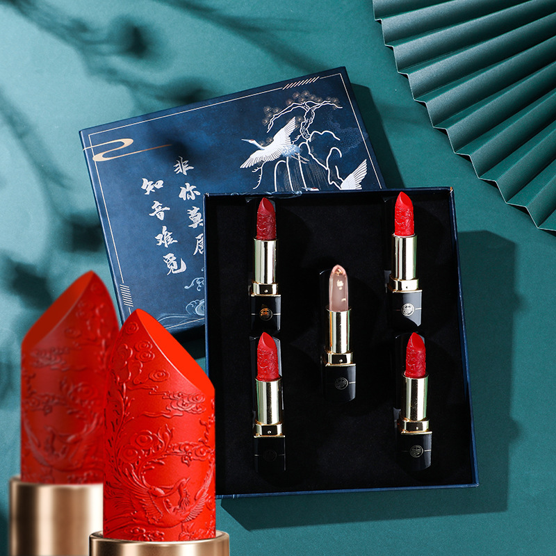 中國風雕花口紅學生可愛抖音網紅同款唇釉不掉色保濕滋潤唇膏啞光