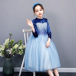 2025秋冬新款童装加绒加厚女童连衣裙女宝宝长袖礼服裙艾莎公主裙