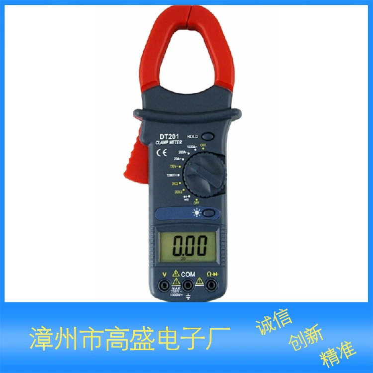Амперметр с зажимами DT201 зажим для мультиметра Данные удерживают большую челюсть 1000A Goldman Sachs Electronics