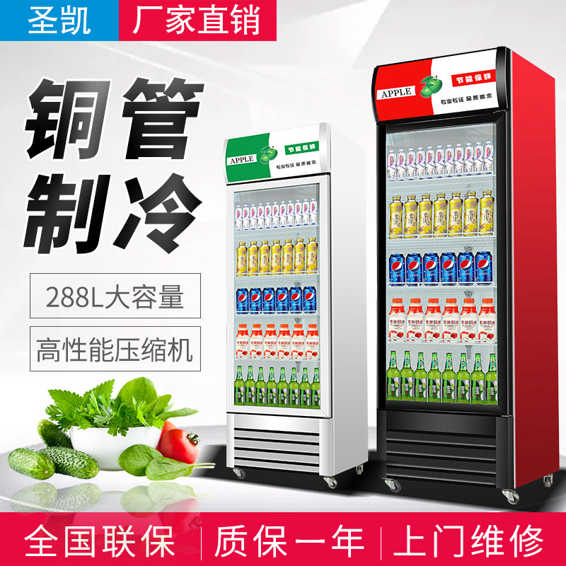 饮料柜冷藏展示柜立式保鲜柜商用大容量冰柜单双门超市冰箱啤酒柜